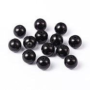 Painted Glass Beads, Baking Paint, Round, Black, 14mm, Hole: 1.3~1.6mm(X-DGLA-S071-14mm-90)