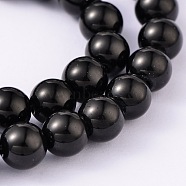 Dyed Natural White Jade Round Bead Strands, Black, 6mm, Hole: 1mm, about 64pcs/strand, 15.4 inch(G-O113-19-6mm)