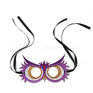 DIY Masquerade Mask Diamond Painting Kits, including Plastic Mask, Resin Rhinestones and Polyester Cord, Tools, Owl Pattern, 130x240mm(DIAM-PW0001-095J)