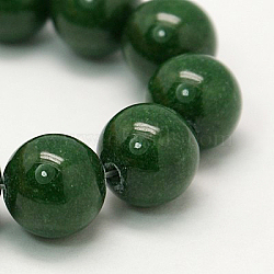 Natural Mashan Jade Round Beads Strands, Dyed, Dark Green, 6mm, Hole: 1mm, about 69pcs/strand, 15.7 inch(G-D263-6mm-XS13)