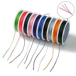 10 Rolls 10 Colors 10M 9-ply Polyester Round Thread, for Craft Tassel Making, Mixed Color, 0.3mm, about 10.94 Yards(10m)/Roll, 1 roll/color(OCOR-YW0001-07B)