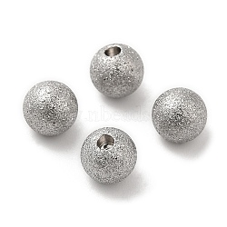 Tarnish Resistant 304 Stainless Steel Cord End, End Caps, Textured Round, Stainless Steel Color, 6mm, Hole: 1.6mm(STAS-A085-03D-P)