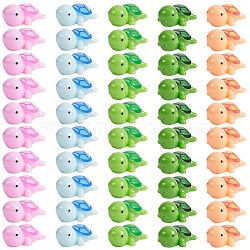 50Pcs 5 Colors Resin Ornaments Five Color Turtle Ornaments DIY Landscaping, Mixed Color, 32.5x21x13.5mm, 10pcs/color(JX880A)