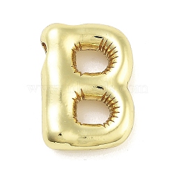 Rack Plating Brass Pendants, Long-Lasting Plated, Real 18K Gold Plated, Letter B, 21x14x4.5mm, hole: 3.5~3x2.5mm(KK-C055-01B-G)