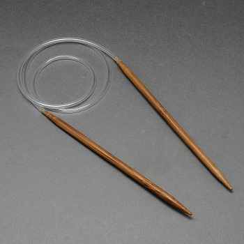 Rubber Wire Bamboo Circular Knitting Needles, More Size Available, Saddle Brown, 780~800x3.5mm
