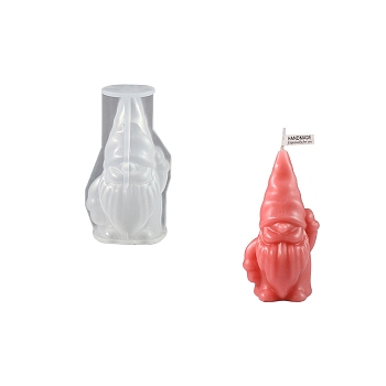 Christmas Gnome DIY Silicone Candle Molds, for Candle Making, White, 103.5x58x56mm