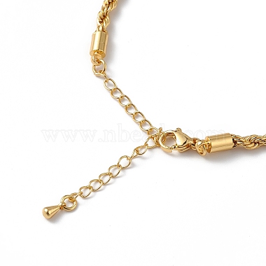 Bracelet de chaîne de corde de laiton de placage de support pour des femmes(BJEW-C020-11A-G)-3