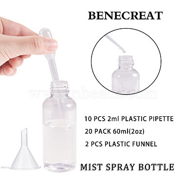 BENECREAT 60ml Transparent PET Plastic Refillable Spray Bottle(MRMJ-BC0001-51)-3