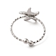 304 Stainless Steel Starfish Open Cuff Rings for Women(RJEW-H136-06P)-3
