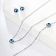 Evil Eye Stainless Steel Stud Earring & Bracelets & Necklaces Set(LY5157-1)-1