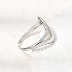 304 Stainless Steel Cuff Open Rings, Nuggets, Stainless Steel Color, 15mm, Inner Diameter: 17mm(RJEW-T034-03P)
