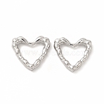 Non-Tarnish 304 Stainless Steel Linking Rings, Bumpy, Heart, Stainless Steel Color, 14x15x3mm, Inner Diameter: 8x10.5mm(STAS-F290-11P)