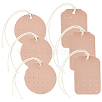 6Pcs 2 Styles PU Leather Hanging Earrings Displays Cards with Cord, PeachPuff, Mixed Shapes, 15.5~16.5cm, 3pcs/style(ODIS-SC0001-09)