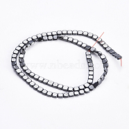 Non-magnetic Synthetic Hematite Beads Strands, Square, Original Color, 4x4x2mm, Hole: 0.8mm, about 98pcs/strand, 15.5 inch(39.5cm)(G-P363-10)