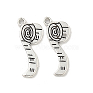 Measuring Tape Tibetan Style Zinc Alloy Pendants, Lead Free & Cadmium Free, Antique Silver, 27.6x11.5x1.5mm, Hole: 2mm, about 357pcs/500g(TIBEP-R334-184AS-RS)