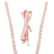 1 Set Women's Wedding Dress Zipper Replacement, Adjustable Fit Satin Corset Back Kit, Lace-up Formal Prom Dress, Misty Rose, 482~4000x15~24x2.3~4mm, 3pcs/set(OCOR-GF0002-91A)