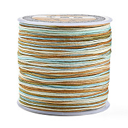 Nylon Thread, Segment Dyed Chinese Knotting Cord, Nylon String for Beading Jewelry Making, Aquamarine, 0.8mm, about 109.36 Yards(100m)/Roll(NWIR-N016-01D)