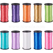 Polyester Balloons Ribbon, Curling Ribbon, for Party Decoration, Mixed Color, 5x0.1mm, about 100yards/roll(91.44m/roll), 10roll/set(SRIB-PH0001-08)