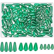 Teardrop ABS Plastic Imitation Pearl Beads, Dark Sea Green, 10~30x6~10mm, Hole: 1~1.5mm(MACR-AR0001-19)