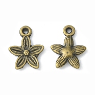 Tibetan Style Pendants, Alloy Pendants, Lead Free, Cadmium Free and Nickel Free, Flower, Antique Bronze, 13.5mm long, 10.5mm wide, 3mm thick hole: 1.5mm(X-MLF0352Y-NF)