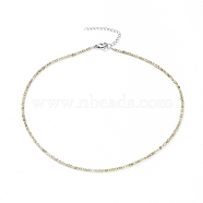 Cubic Zirconia Beaded Necklaces, with 304 Stainless Steel Lobster Claw Clasps and 316 Surgical Stainless Steel Chain Extender, Olive Drab, 15.75 inch(40cm)(NJEW-JN02618-02)
