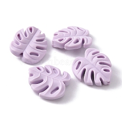 Food Grade Eco-Friendly Silicone Beads, Chewing Beads For Teethers, DIY Nursing Necklaces Making, Monstera Leaf, Plum, 23x21x7mm, Hole: 2mm(FIND-WH0145-87G)