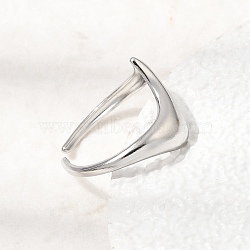 304 Stainless Steel Cuff Open Rings, Nuggets, Stainless Steel Color, 15mm, Inner Diameter: 17mm(RJEW-T034-03P)