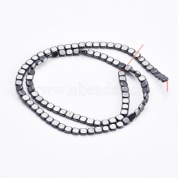 Non-magnetic Synthetic Hematite Beads Strands, Square, Original Color, 4x4x2mm, Hole: 0.8mm, about 98pcs/strand, 15.5 inch(39.5cm)(G-P363-10)