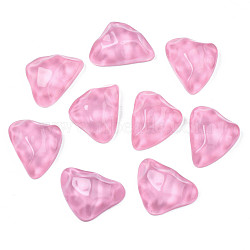 Transparent Resin Cabochons, with Bumpy Top, Water Ripple, Triangle, Hot Pink, 17.5x23.5~24x8.5mm(CRES-N031-002E)