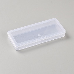 PP Plastic Bead Storage Containers, with Hinged Lid, Rectangle, Clear, 12.5x5.7x1.6cm, Inner Diameter: 12.2cm(CON-WH0089-97A)