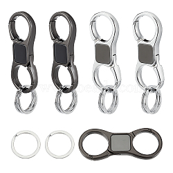 ARRICRAFT 4Pcs 2 Colors Iron and Alloy Carabiner Keychain Clasps with 2Pcs Key Rings, Mixed Color, 90mm, 2pcs/color(IFIN-AR0001-22)