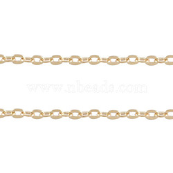 Iron Cable Chains, Unwelded, Flat Oval, Rose Gold, 3x2x0.5mm(X-CH-3x2x0.5-RG)