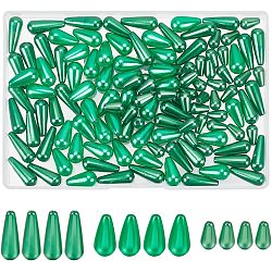 Teardrop ABS Plastic Imitation Pearl Beads, Dark Sea Green, 10~30x6~10mm, Hole: 1~1.5mm(MACR-AR0001-19)