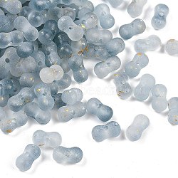 Gradient Color Transparent Acrylic Beads, with Golden Foil, Peanut, Light Steel Blue, 5.5x11.5x6.5mm, Hole: 1.8mm, about: 2000pcs/500g(OACR-M023-02C)