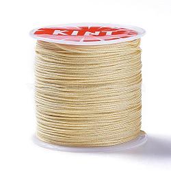 Nylon Thread, Nylon Jewelry Cord for Custom Woven Jewelry Making, Creamy White, 0.8mm, about 49.21 yards(45m)/roll(NWIR-K022-0.8mm-32)