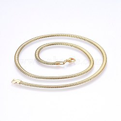 304 Stainless Steel Herringbone Chain Necklaces, with Lobster Claw Clasps, Golden, 19.7 inch(50cm), 4mm(X-NJEW-F227-07G-03)