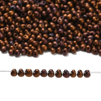 MIYUKI 3.4mm Drop Beads, Japanese Seed Beads, Matte Iris, (DP2005) Matte Metallic Dark Raspberry Iris, 3.4x3mm, Hole: 0.65mm, about 180pcs/10g