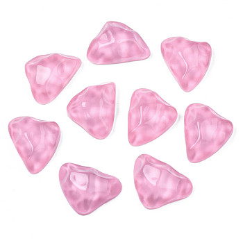 Transparent Resin Cabochons, with Bumpy Top, Water Ripple, Triangle, Hot Pink, 17.5x23.5~24x8.5mm