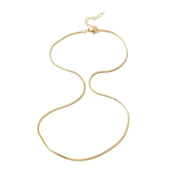 Brass Wheat Chain Necklace, Long-Lasting Plated, Lead Free & Cadmium Free, Real 18K Gold Plated, 17.13 inch(43.5cm)