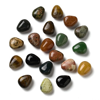 Natural Mixed Gemstone Beads, Triangle, Top Drilled, 18x15x10mm, Hole: 1.2mm