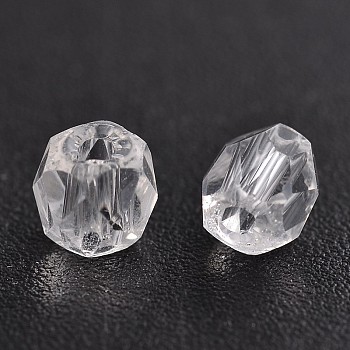 Faceted Transparent Glass Round Beads, Clear, 3mm, Hole: 0.5mm, about 600pcs/bag