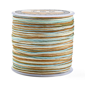 Nylon Thread, Segment Dyed Chinese Knotting Cord, Nylon String for Beading Jewelry Making, Aquamarine, 0.8mm, about 109.36 Yards(100m)/Roll