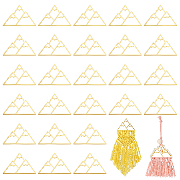 30PCS Alloy Pendant, Golden, Mountain, 51x76x2mm