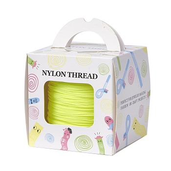 Nylon Thread with One Nylon Thread inside, Stronger than NWIR-R006- Series, Green Yellow, 1mm, about 153.1 yards(140m)/roll