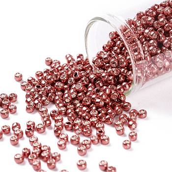TOHO Round Seed Beads, Japanese Seed Beads, (573) Burnt Copper Metallic, 8/0, 3mm, Hole: 1mm, about 222pcs/10g