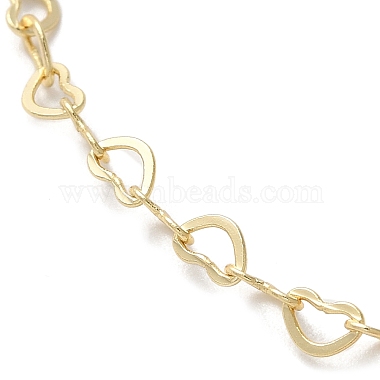 925 tobilleras con cadena de eslabones de corazón de plata de ley para mujer(AJEW-F162-008G)-3