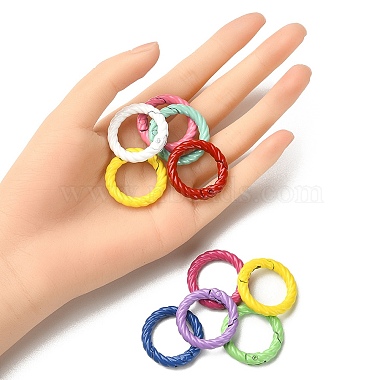 10Pcs Spray Painted Alloy Spring Gate Rings(FIND-YW0001-56)-5