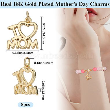 8Pcs Mother's Day Rack Plating Brass Charms(KK-BBC0013-94)-2