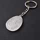 Natural Quartz Crystal Teardrop with Spiral Pendant Keychain(KEYC-A031-02P-06)-5