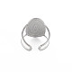 Non-Tarnish 304 Stainless Steel Oval Wide Open Cuff Ring for Women(RJEW-S405-172P)-2